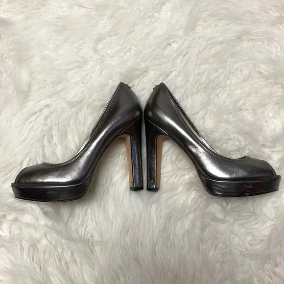 🎉HP🎉GORGEOUS COACH BREANA PLATFORM PEEPTOE HEELS/SHOES - Picture 3 of 12